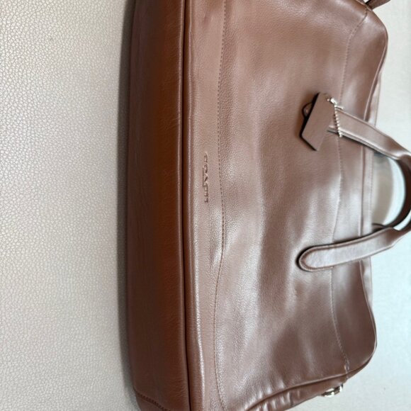 Coach Hamilton Briefcase Laptop Leather Bag Crossbody Brown - Picture 6 of 6